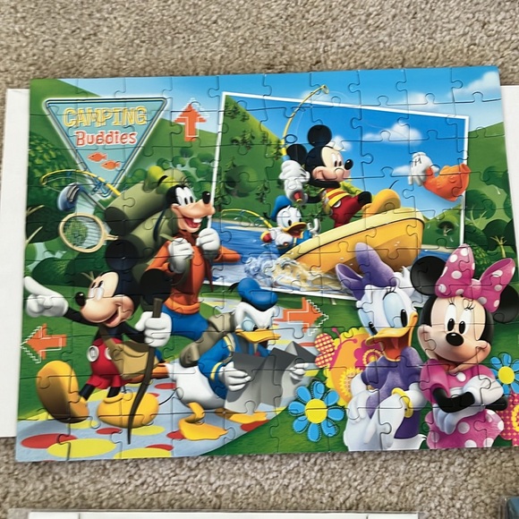 4 Disney Puzzle sets Minnie + Bonus Minnie Ears Party decorations! - Picture 4 of 12